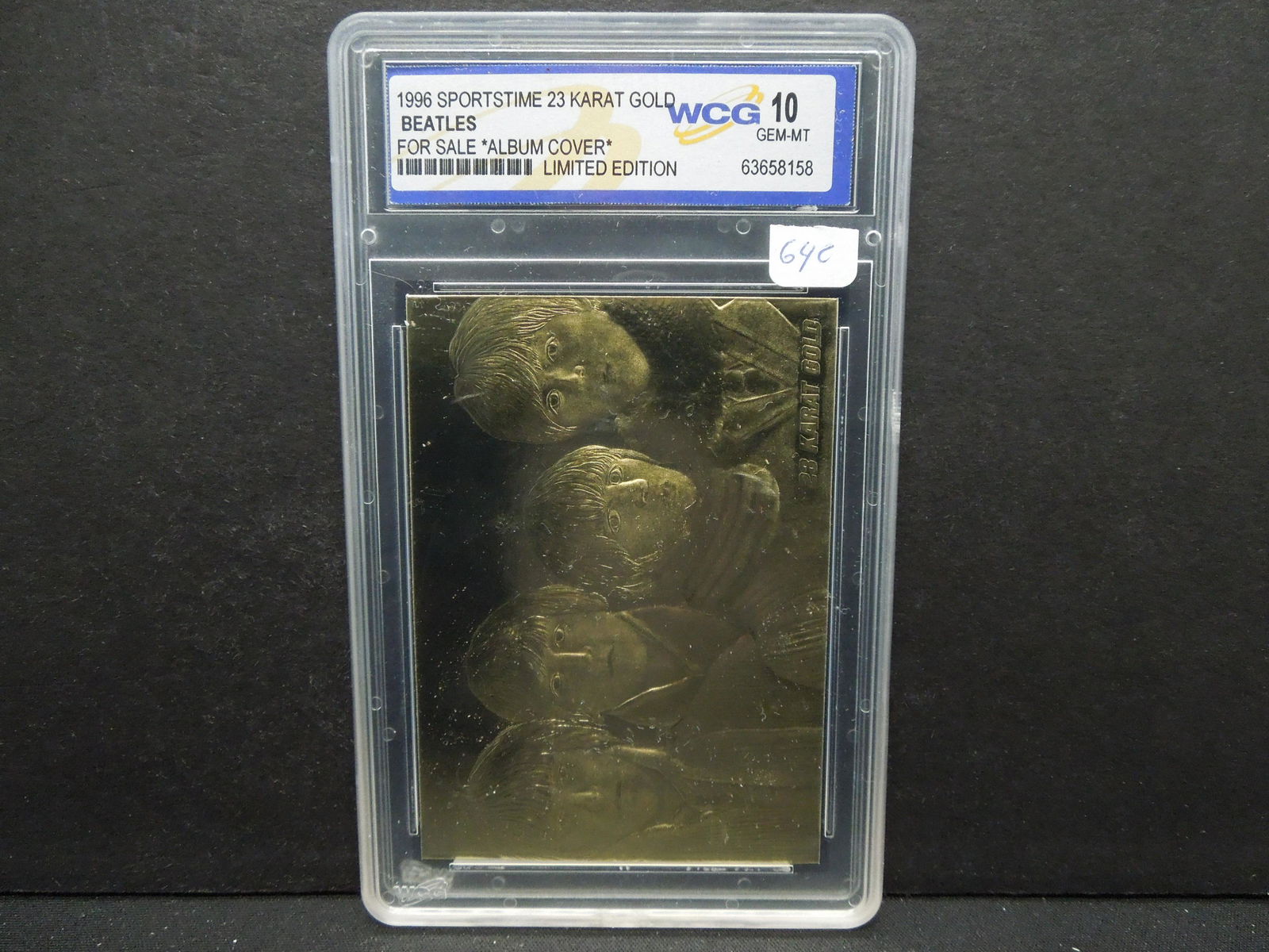 (BEATLES/ALBUM COVER), 23K GOLD, GRADED BY WCG AS: (BEATLES/ALBUM COVER), 23K GOLD, GRADED BY WCG AS 10/GEM MINT, SEALED/SLABBED, (LIMITED EDITION)