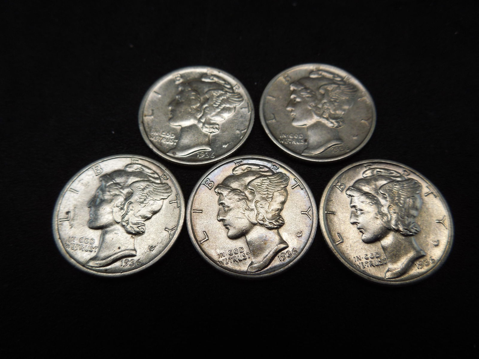 (5) 1936 High Grade Mercury Dimes (1 of 2)