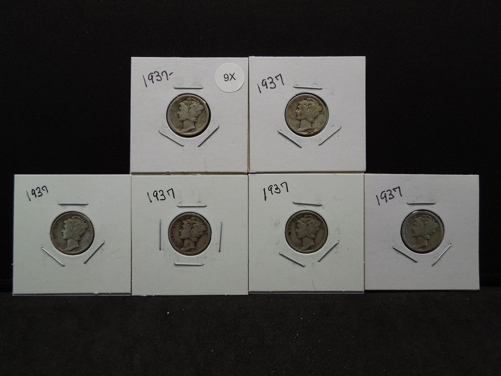 (6) 1937 Mercury Dimes (1 of 7)
