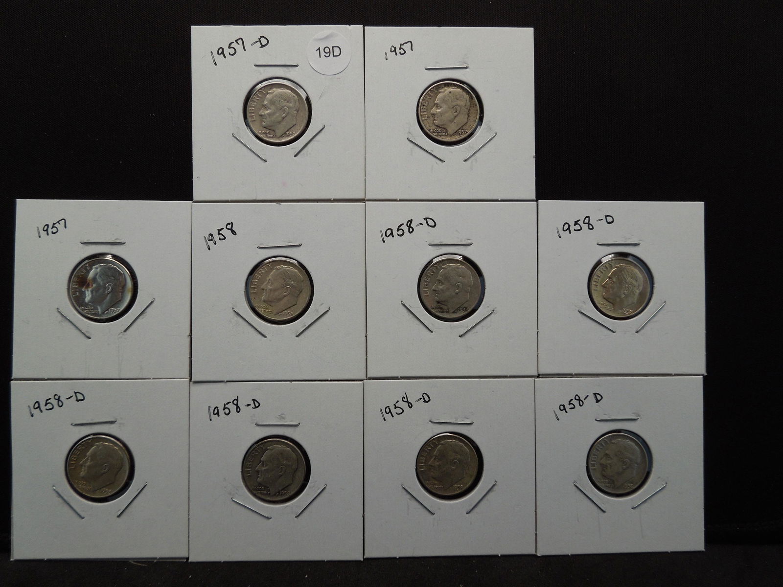 (10) 1950's Roosevelt Dimes (1 of 7)