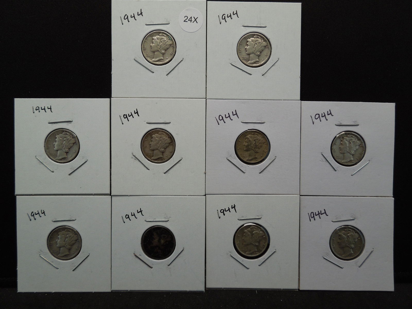 (10) 1944 Mercury Dimes (1 of 7)