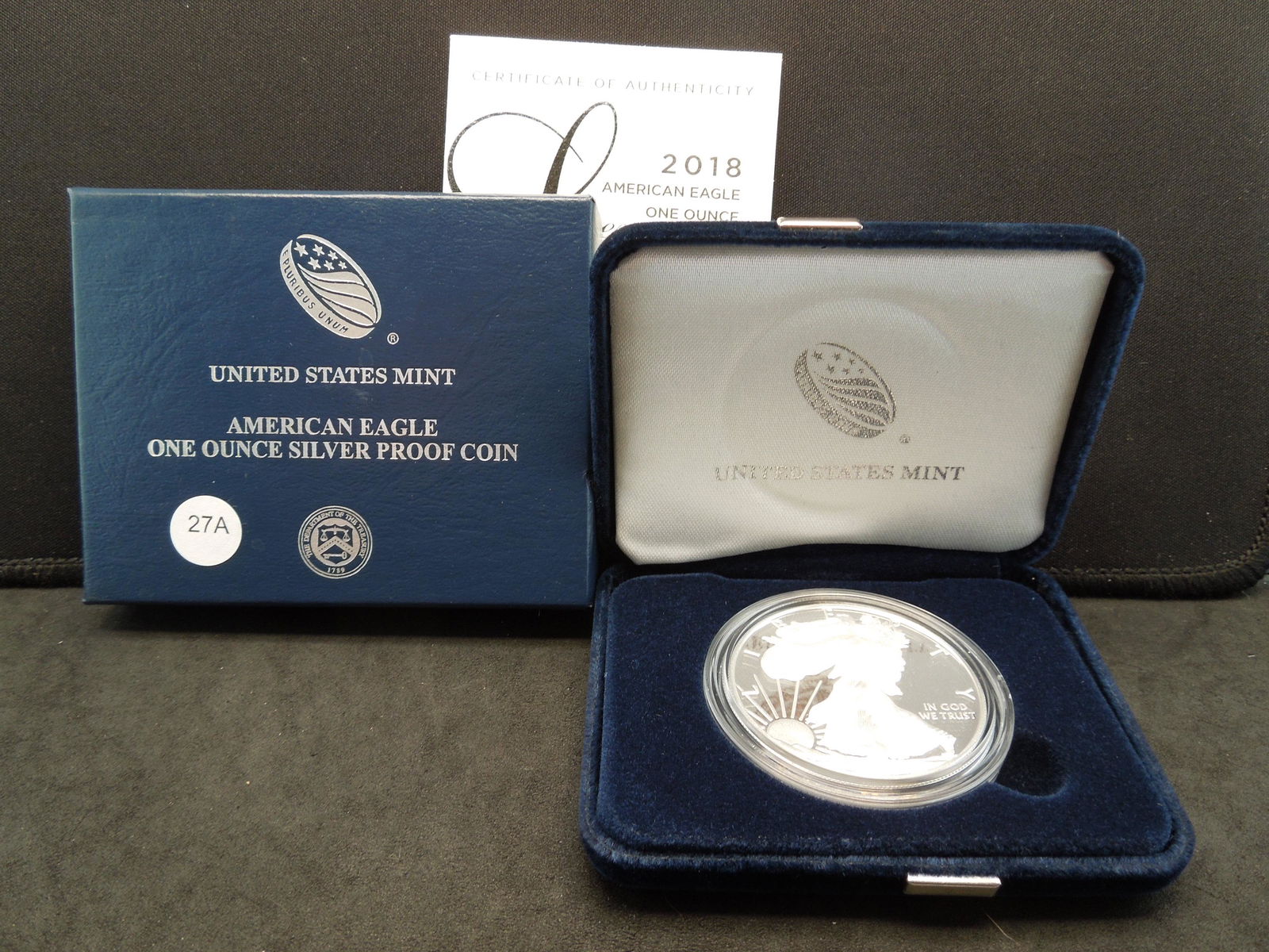 2018 W  American Silver Eagle In Box with COA (1 of 4)