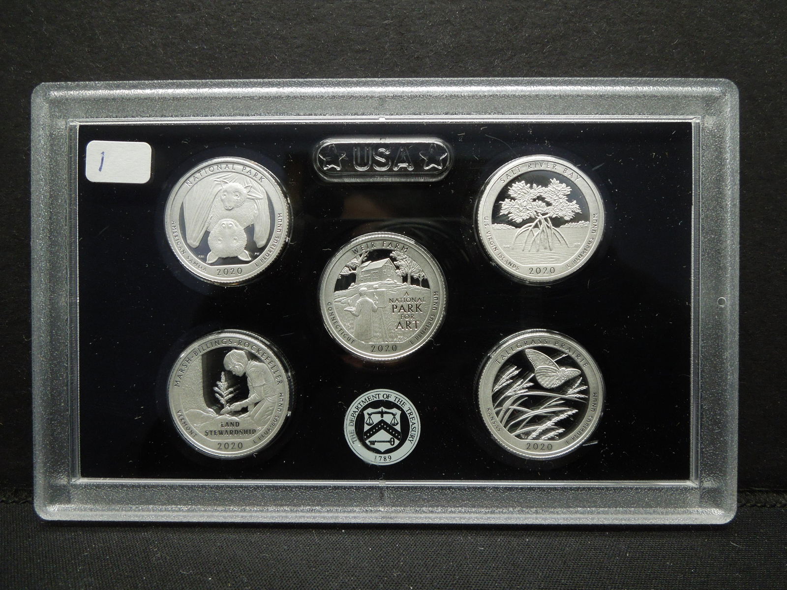 2020-S Silver Parks Quarters in government holder. (1 of 2)