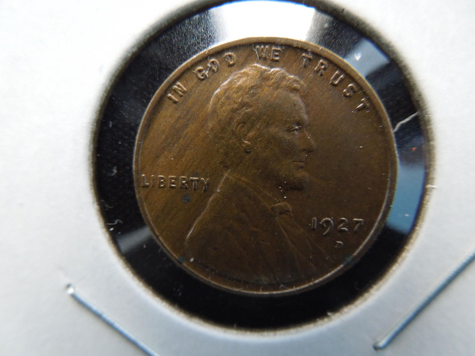 1927-D Lincoln 1c.  Brown UNC.  Scarce. (1 of 3)