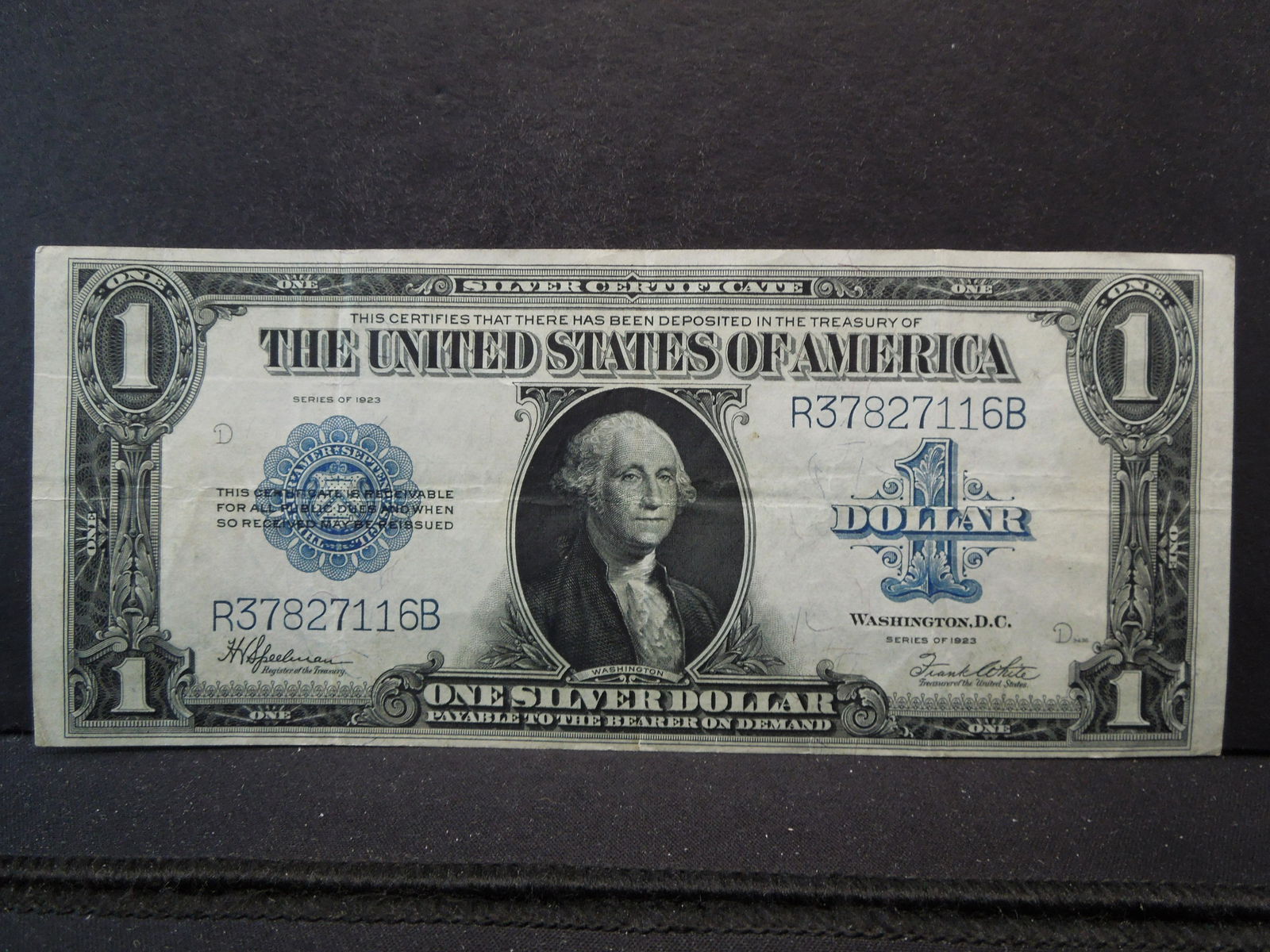 1923 Large Sized Silver Certificate.  Serial # (1 of 3)