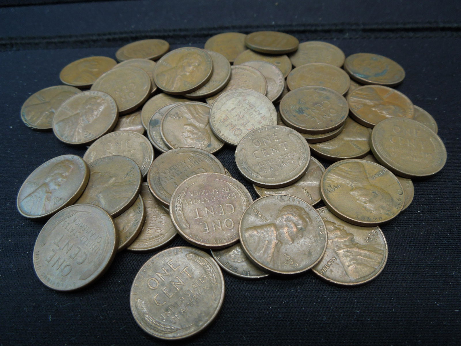 Lot of 50 1953-D Lincoln Head Wheat Cents. (1 of 4)