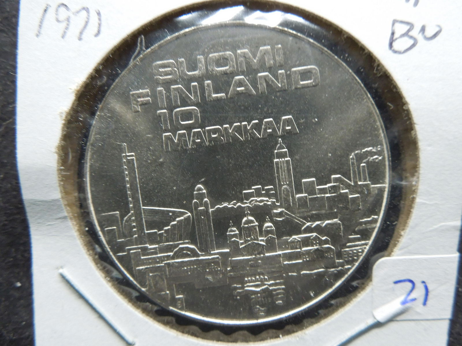 1971 Finland 10 Marrkka Silver Crown.  Choice BU. (1 of 3)
