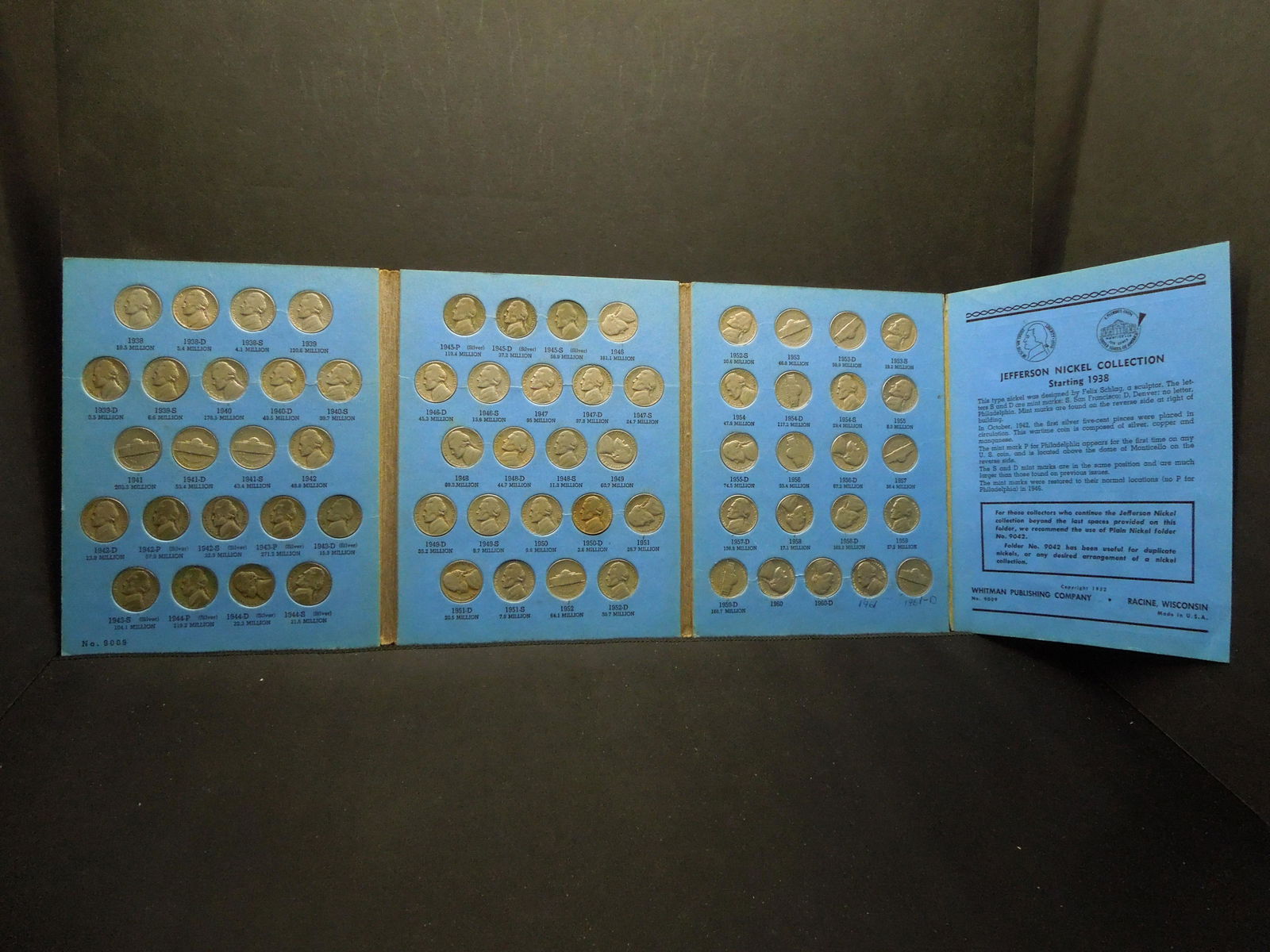 1938-1961-D Jefferson Nickel set.  Complete with all (1 of 7)