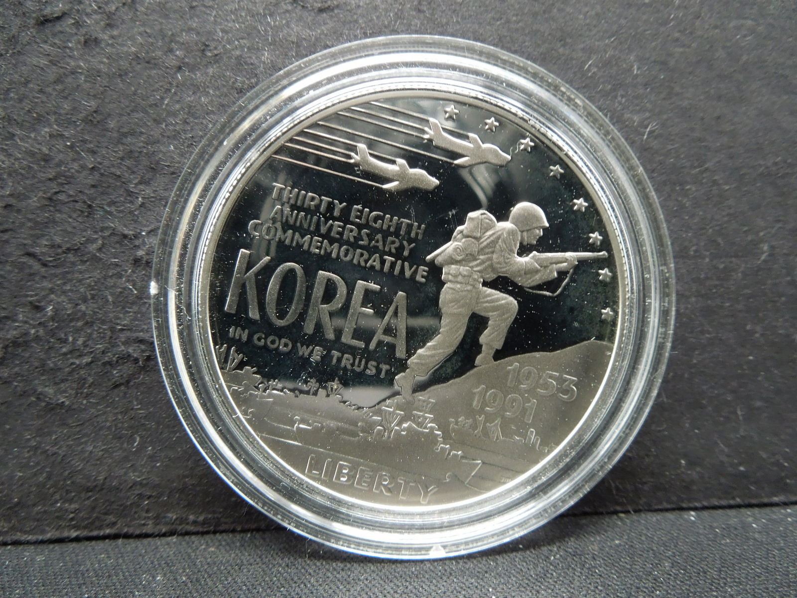1991 Korea Commemorative Silver Proof Dollar (1 of 2)