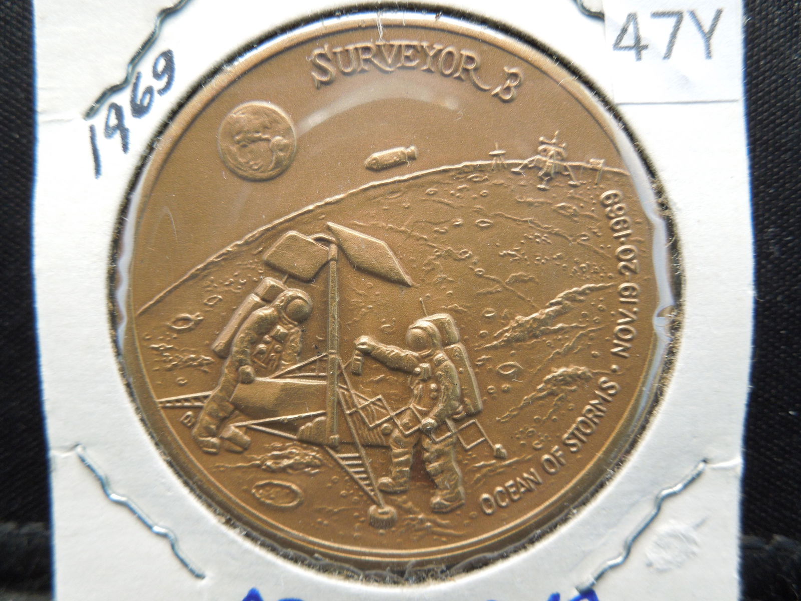 Surveyor 3 Medal.  Apollo 12.  Nov. 19-20, 1969. (1 of 3)