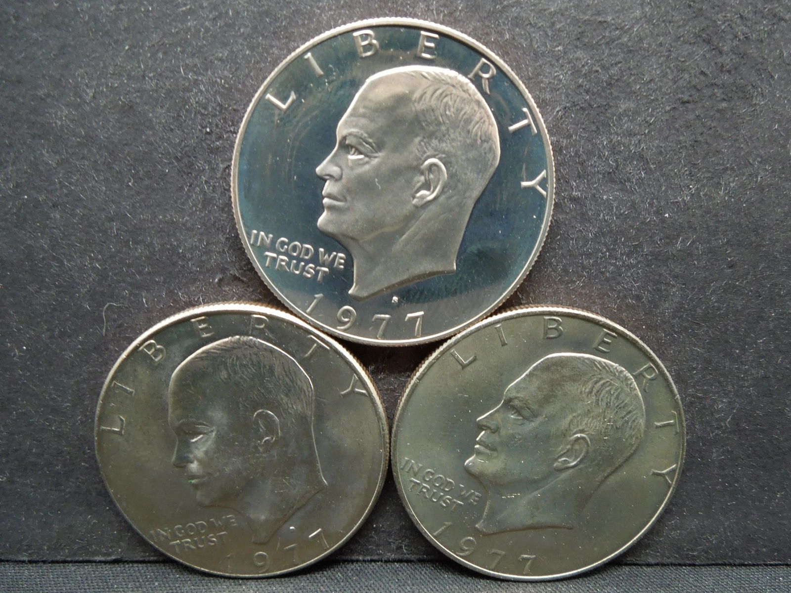 1977 PD, 1977 S Clad Proof Ike Dollars (1 of 2)