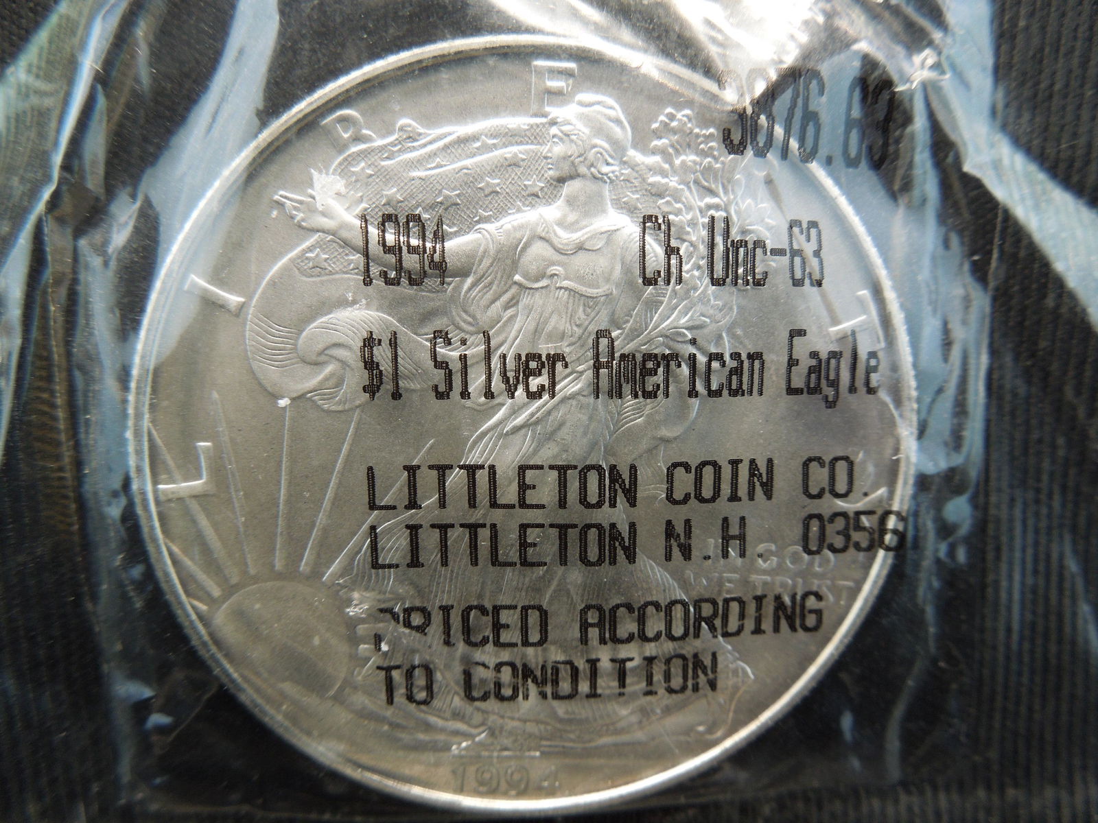 1994 American Silver Eagle in Littleton PKG (1 of 3)