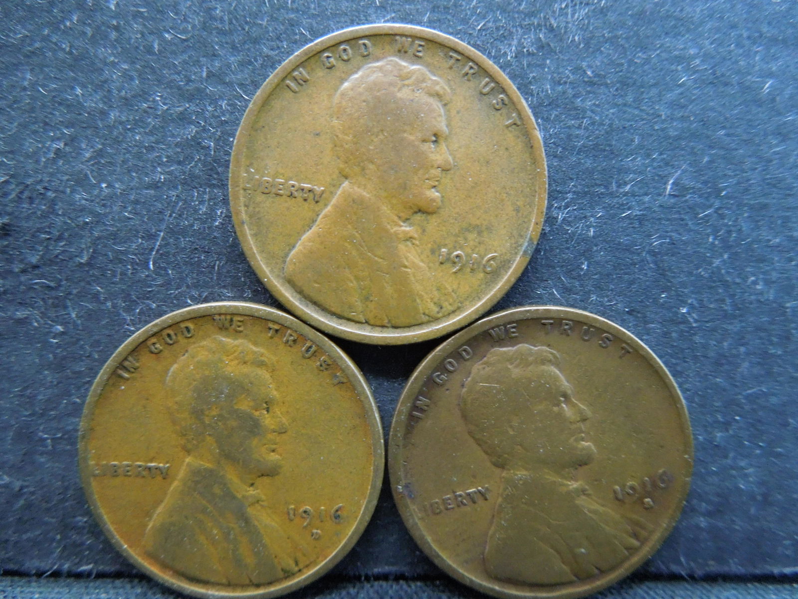 1916 PDS Lincoln Cent Three Coin Set (1 of 2)
