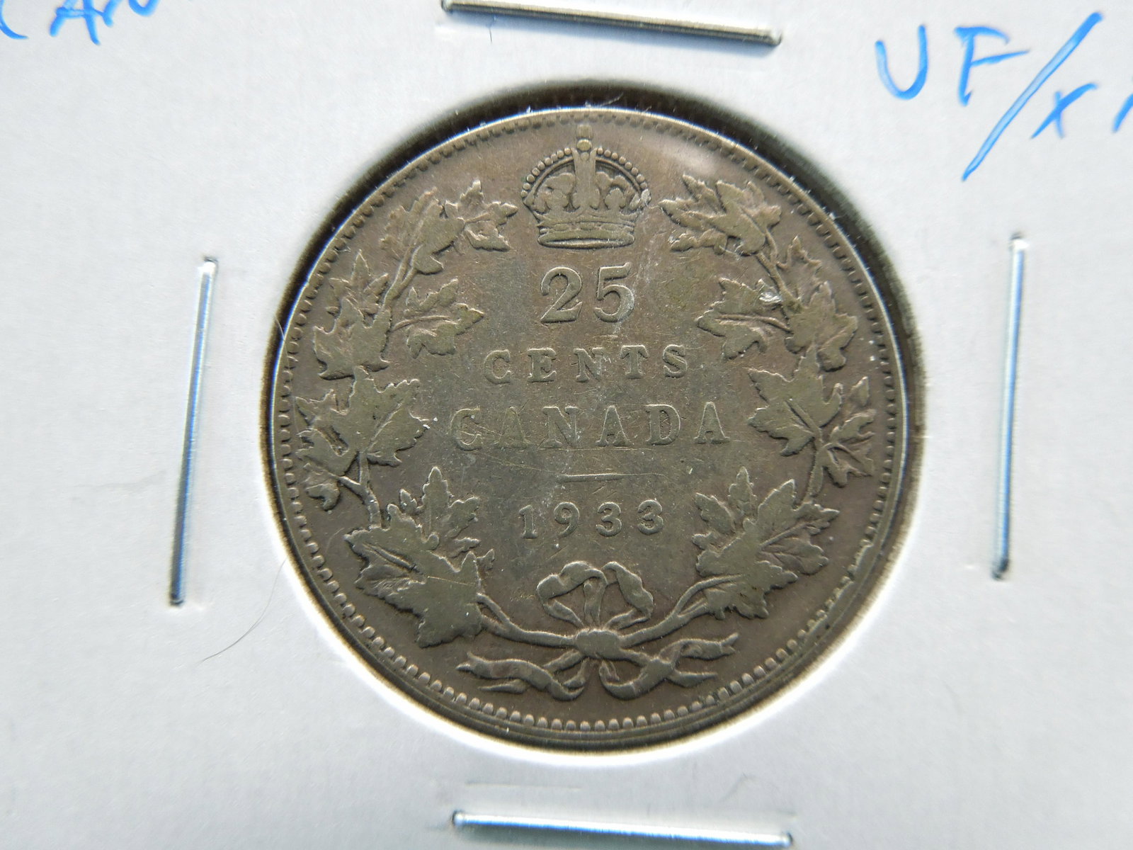 1933 Canada 25c.  VF/XF. (1 of 3)