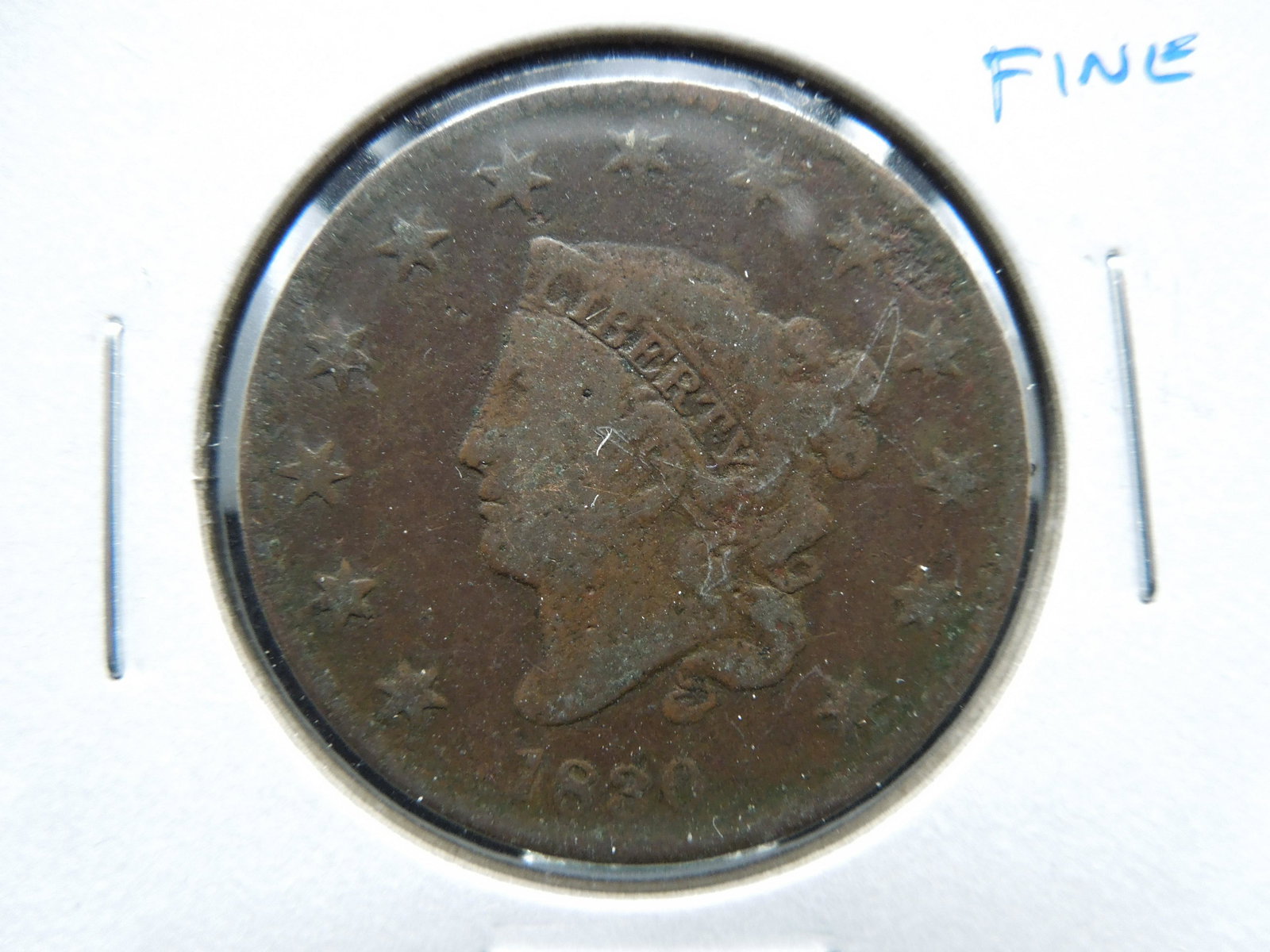 1830 Large 1c.  Fine. (1 of 3)