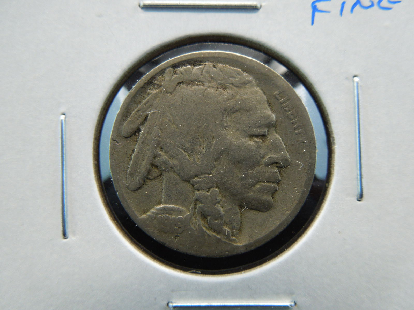 1919-D Buffalo 5c.  Fine. (1 of 3)