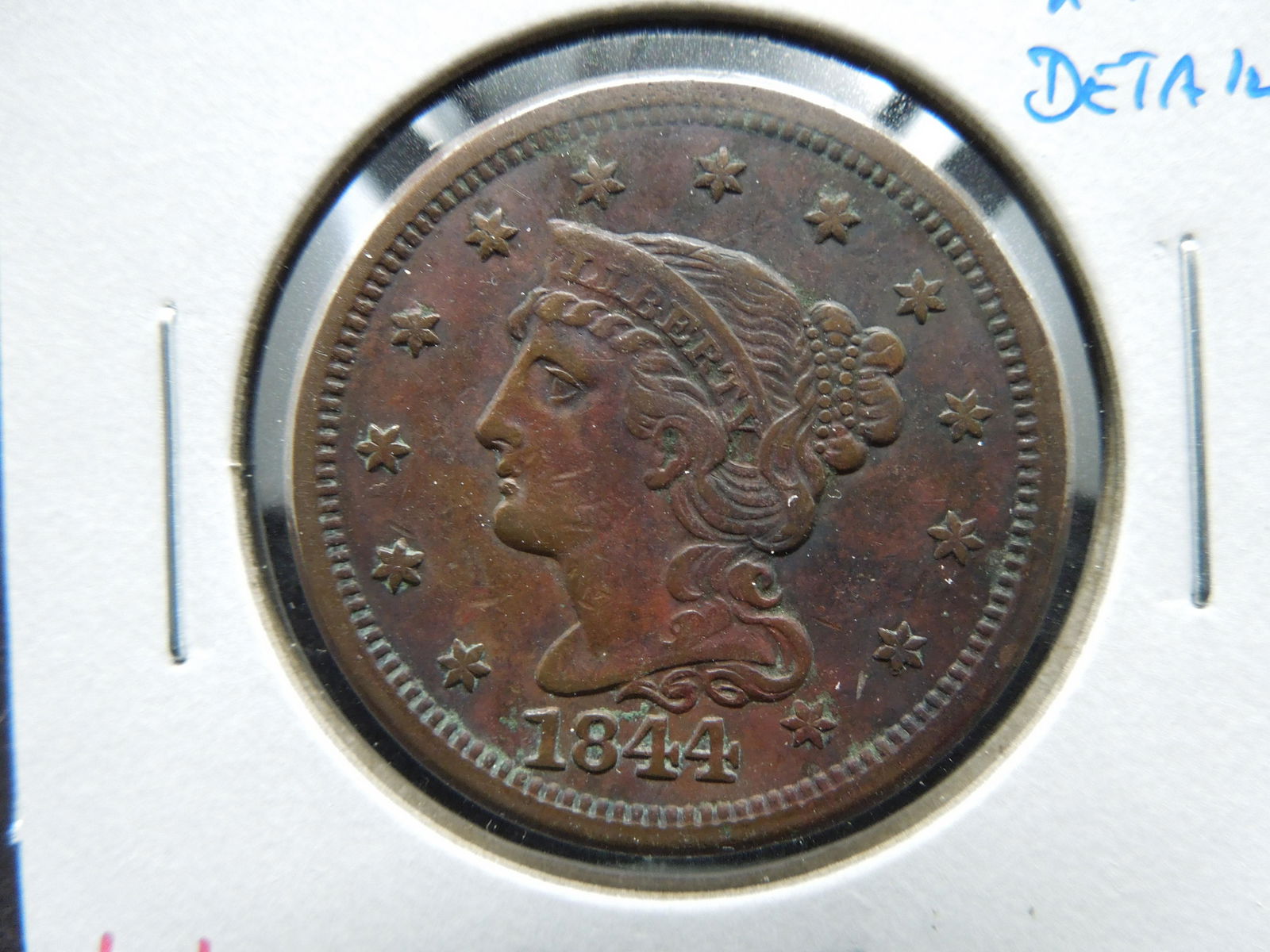 1844 Large 1c.  XF Details. (1 of 3)