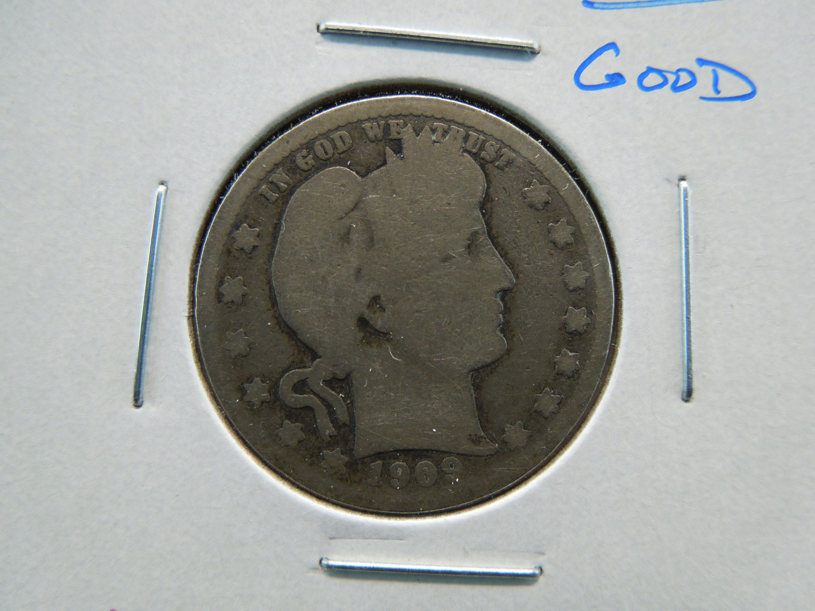 1909-O Barber 25c.  Good. (1 of 3)