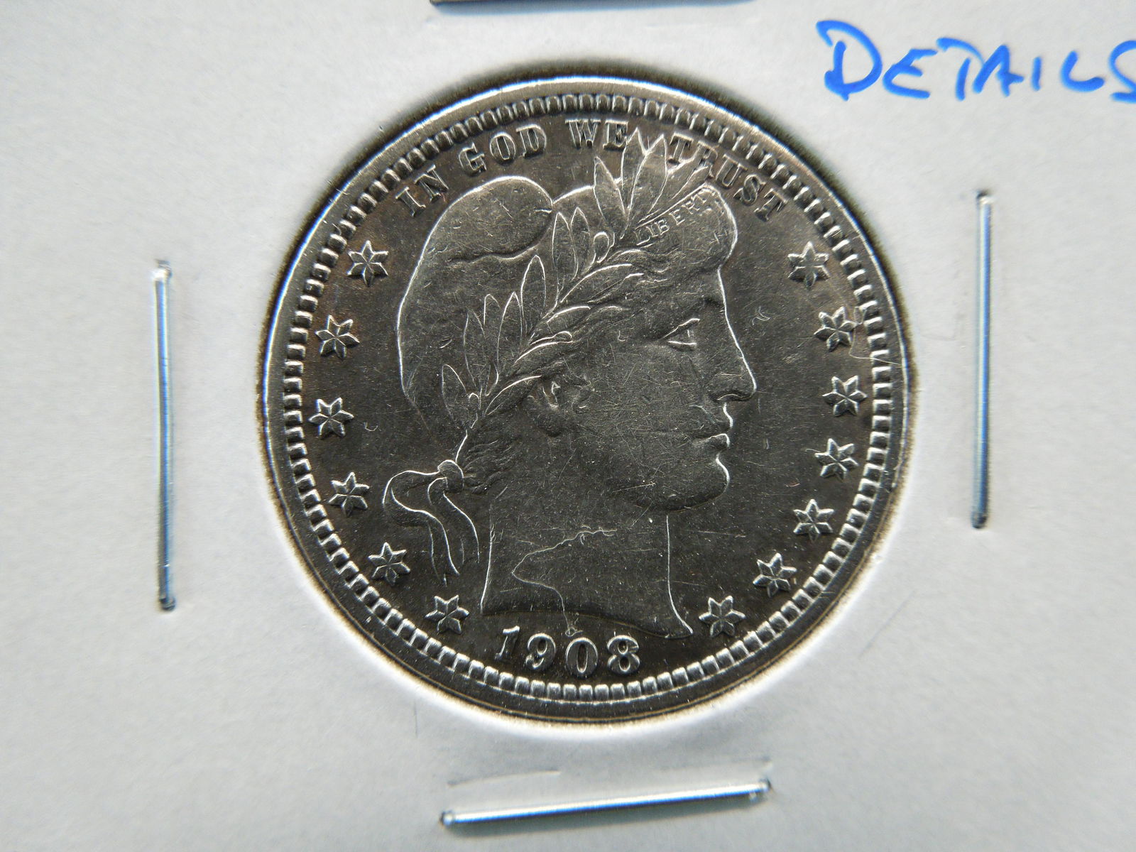 1908 Barber 25c.  XF+ Details. (1 of 3)