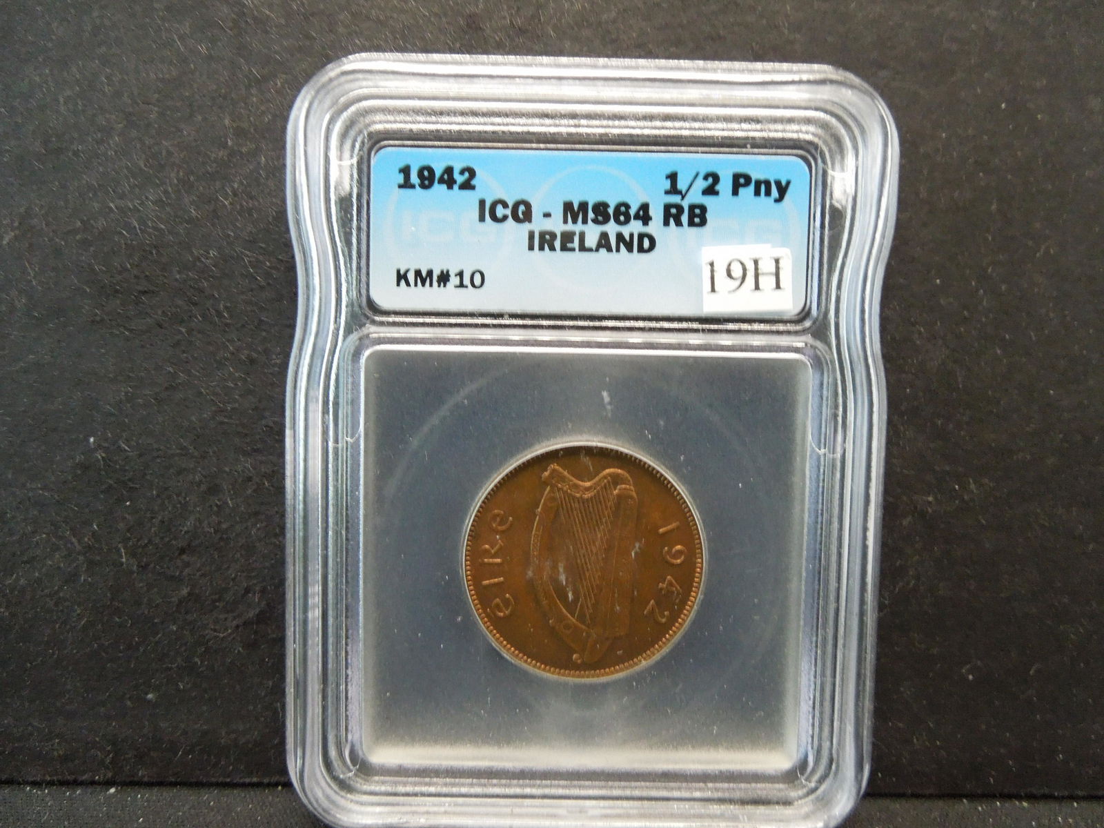 1942 Ireland 1/2 Penny.  ICG - MS64 RB. (1 of 4)