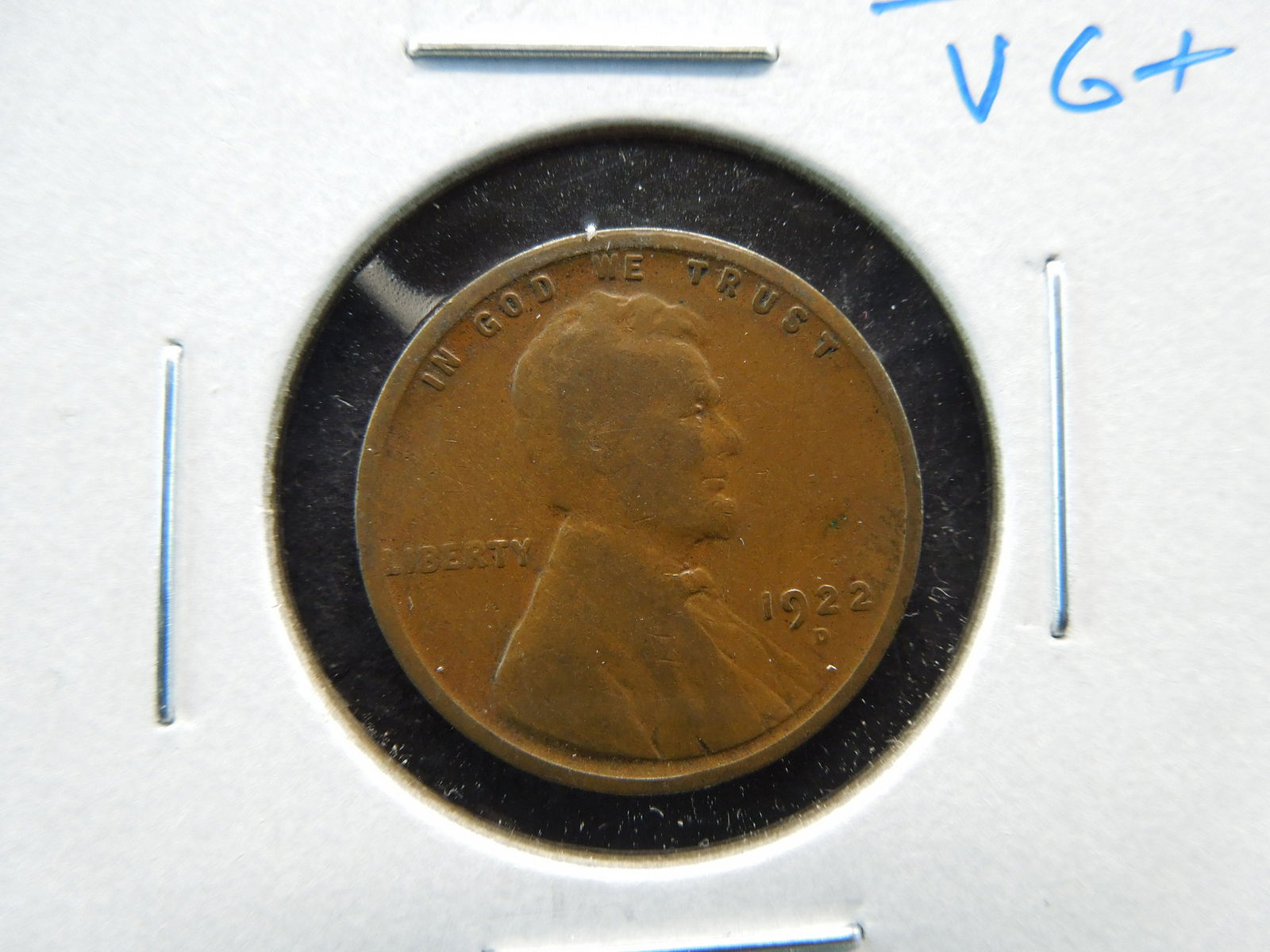 1922-D Lincoln 1c.  VG+. (1 of 3)