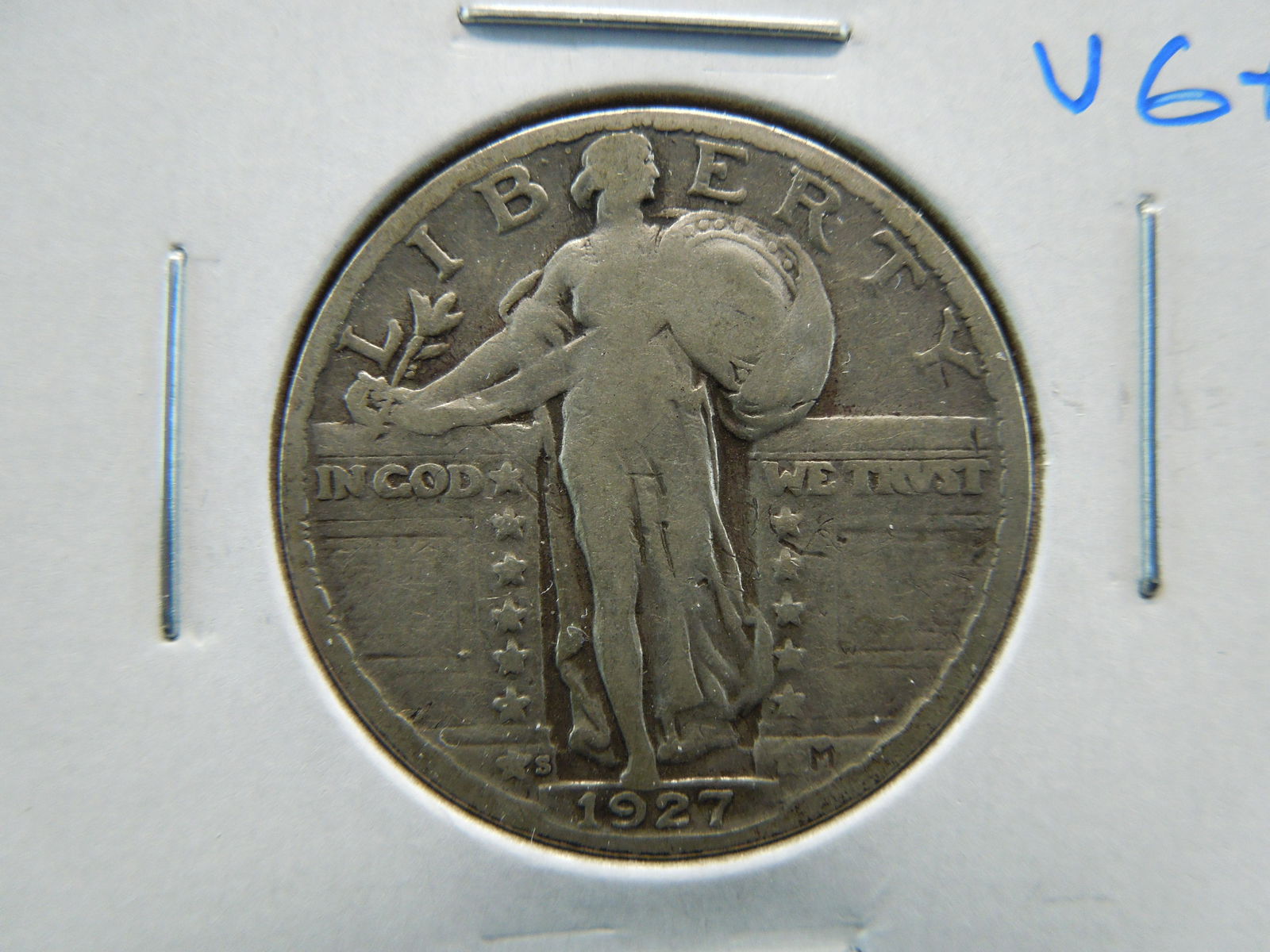 1927-S Standing Liberty 25c.  VG+. (1 of 3)