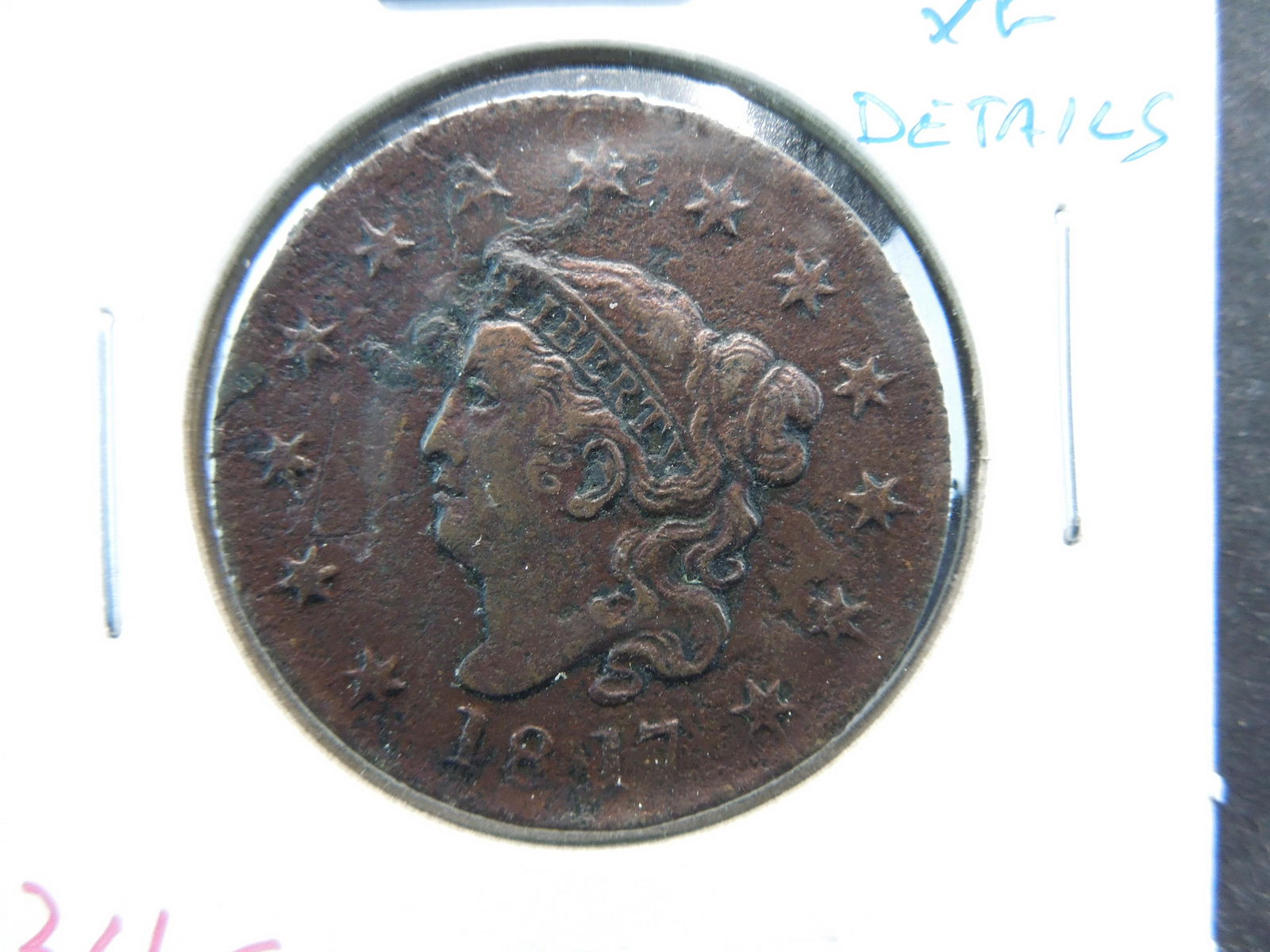 1817 Large 1c.  XF Details. (1 of 3)