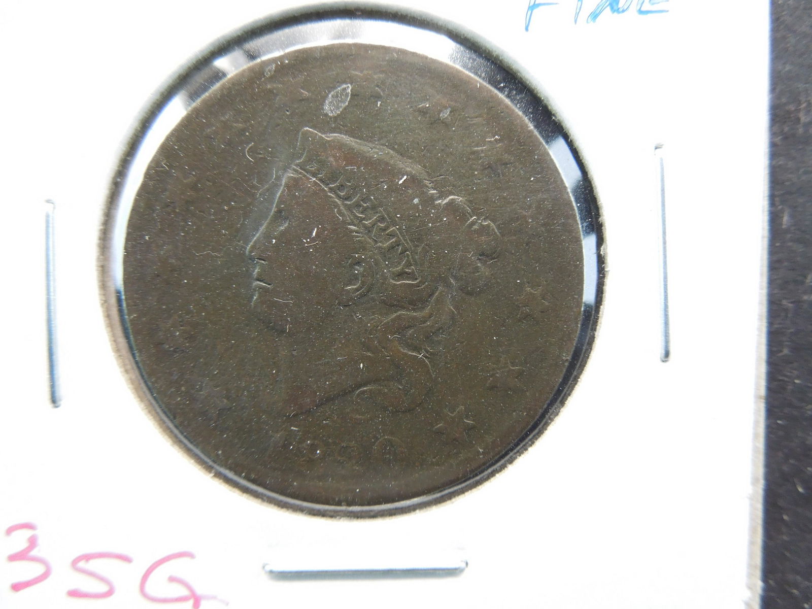 1820 Large 1c.  Fine. (1 of 3)