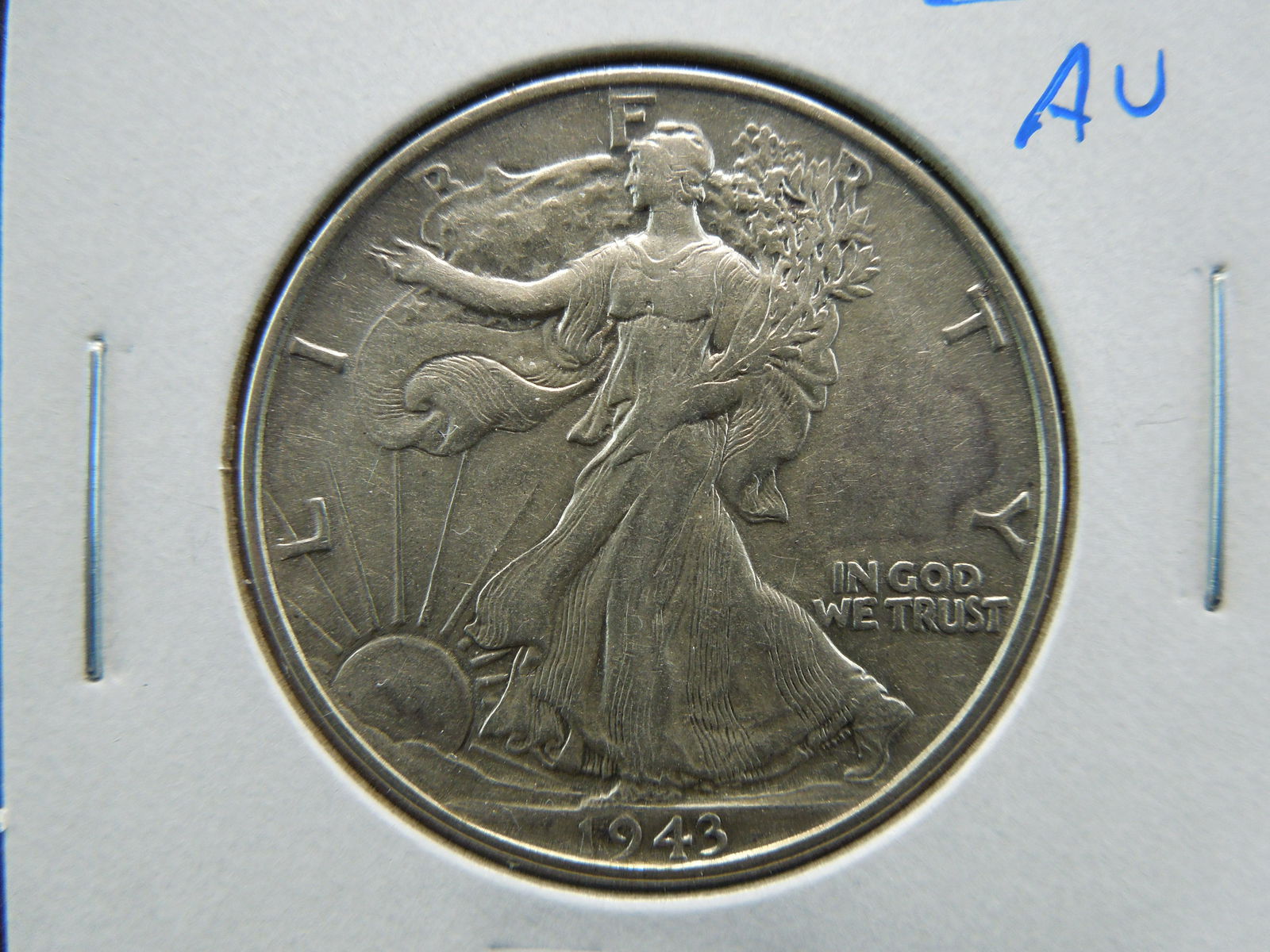1943 Walking Liberty 50c.  AU. (1 of 3)
