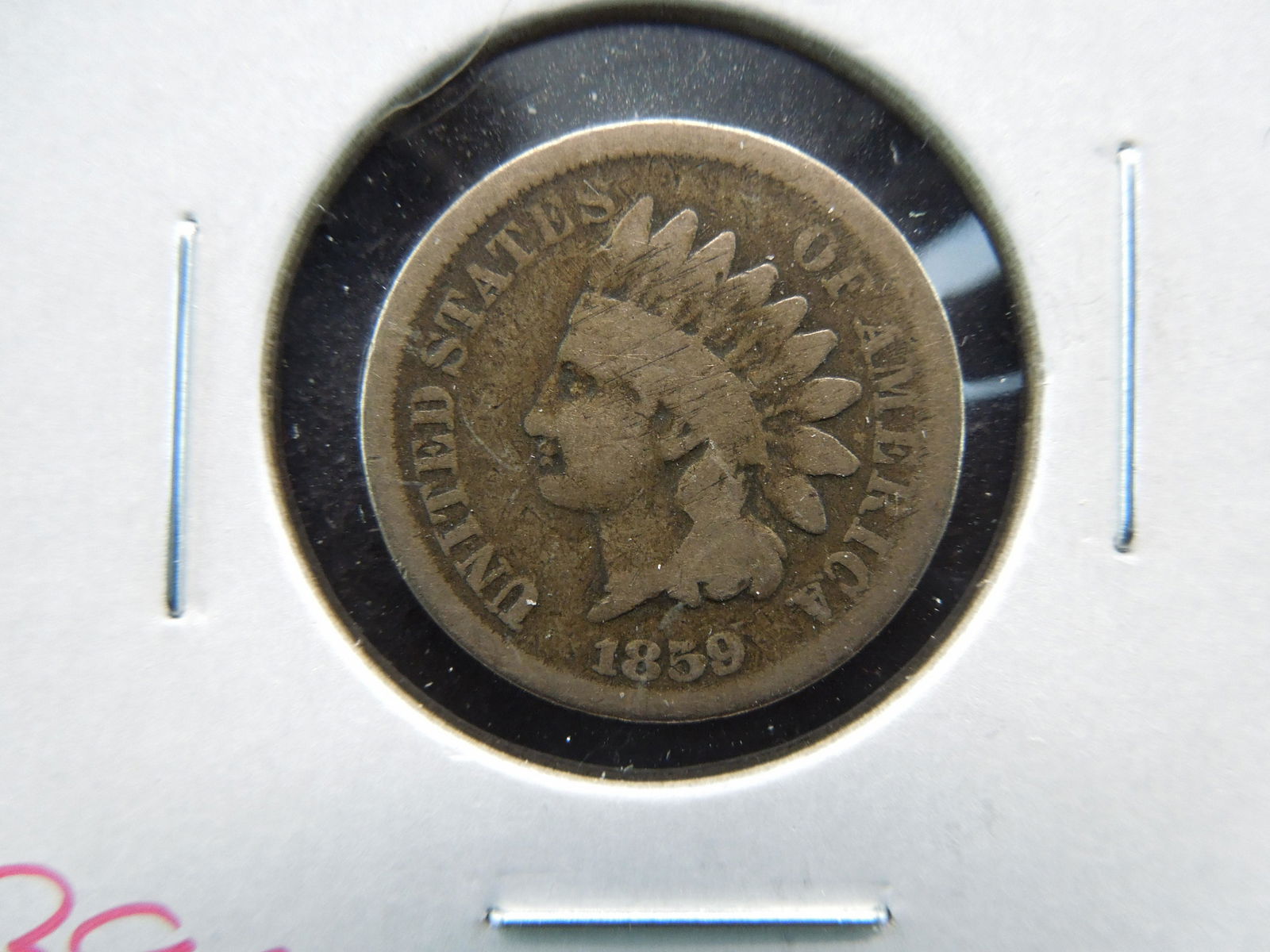 1859 Indian 1c.  VG. (1 of 3)