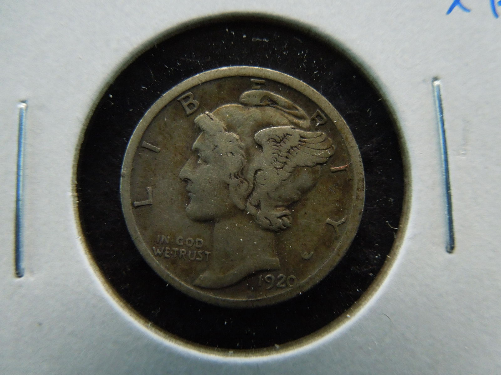 1920-D Mercury 10c.  XF. (1 of 3)