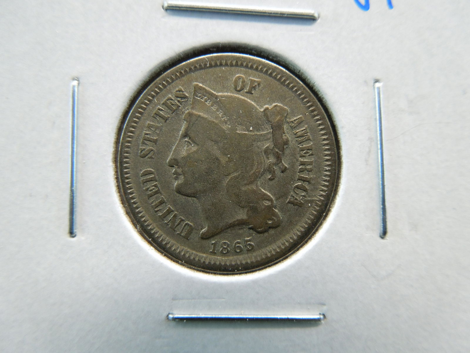 1865 3c Nickel.  VF. (1 of 3)