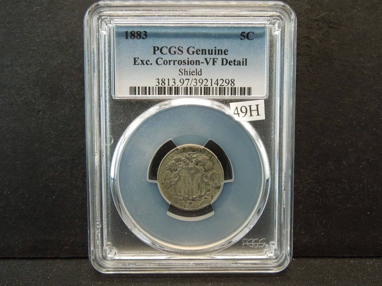1883 Shield 5c.  PCGS Genuine Exc. Corrosion-VF Detail. (1 of 4)