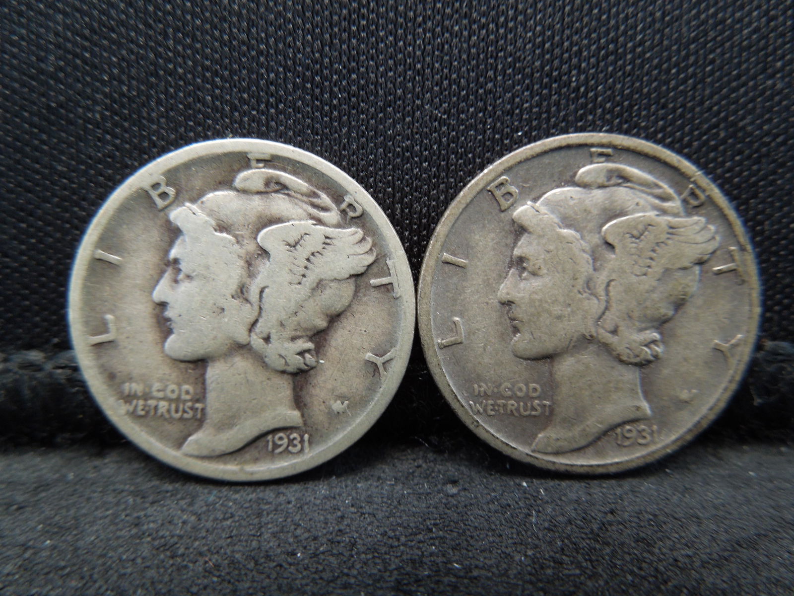 1931-D 1931-S Semi-Key Date Mercury Dimes. (1 of 2)