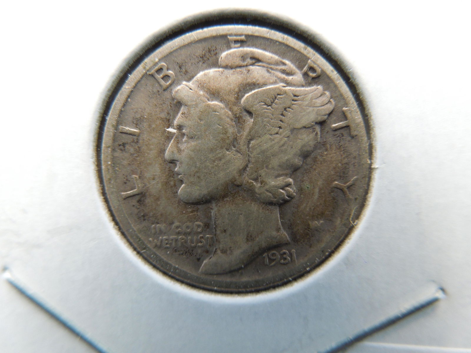 1931-D Mercury Dime.  Low mintage Depression coin.  VF (1 of 3)