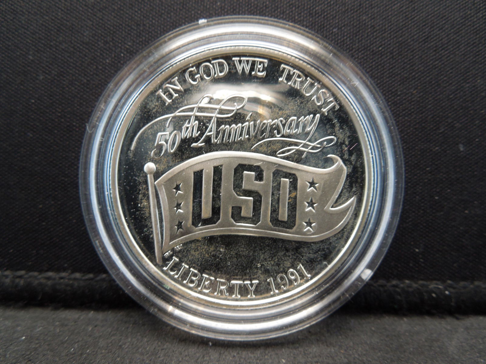 1991-S USO Silver Dollar.  Gem Proof in original box. (1 of 4)