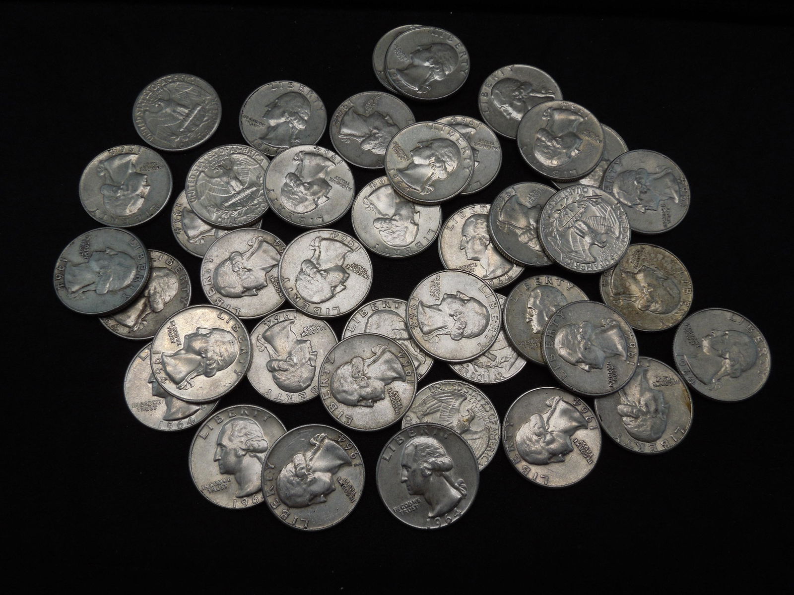 (40) 1964 Washington Quarters (1 of 3)