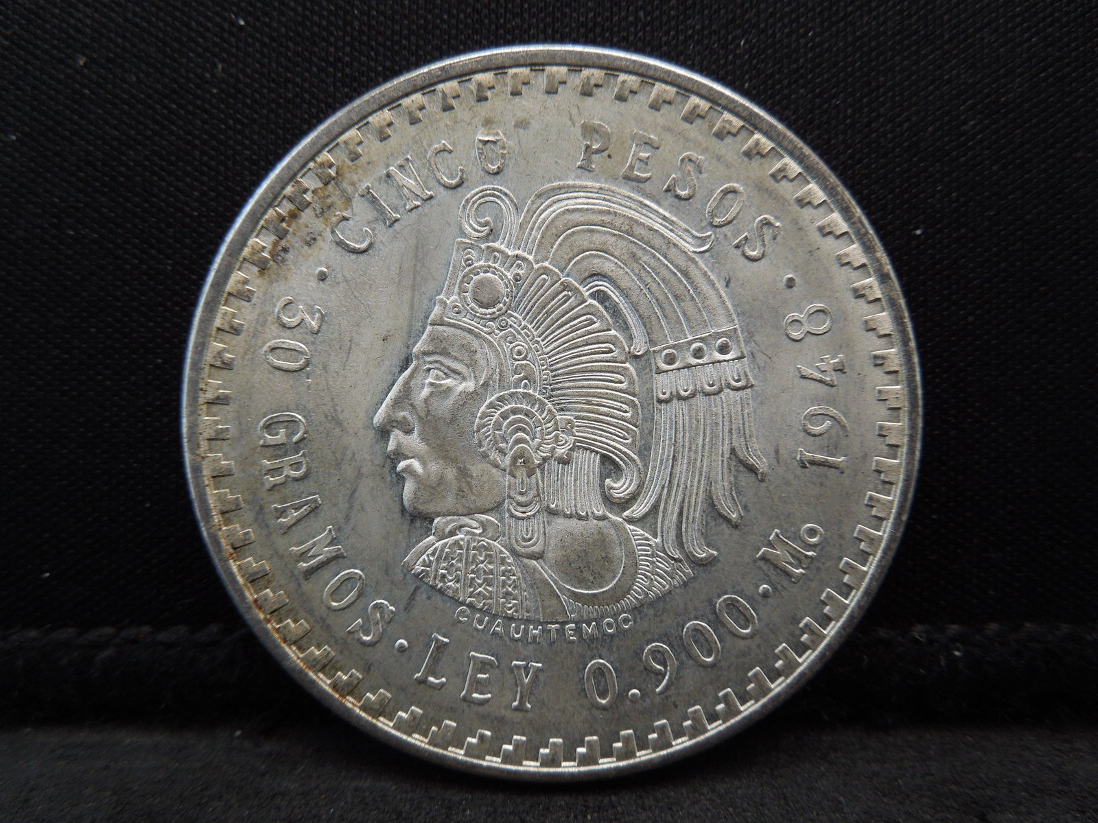 1948 Silver Mexico Cinco Pesos (1 of 2)