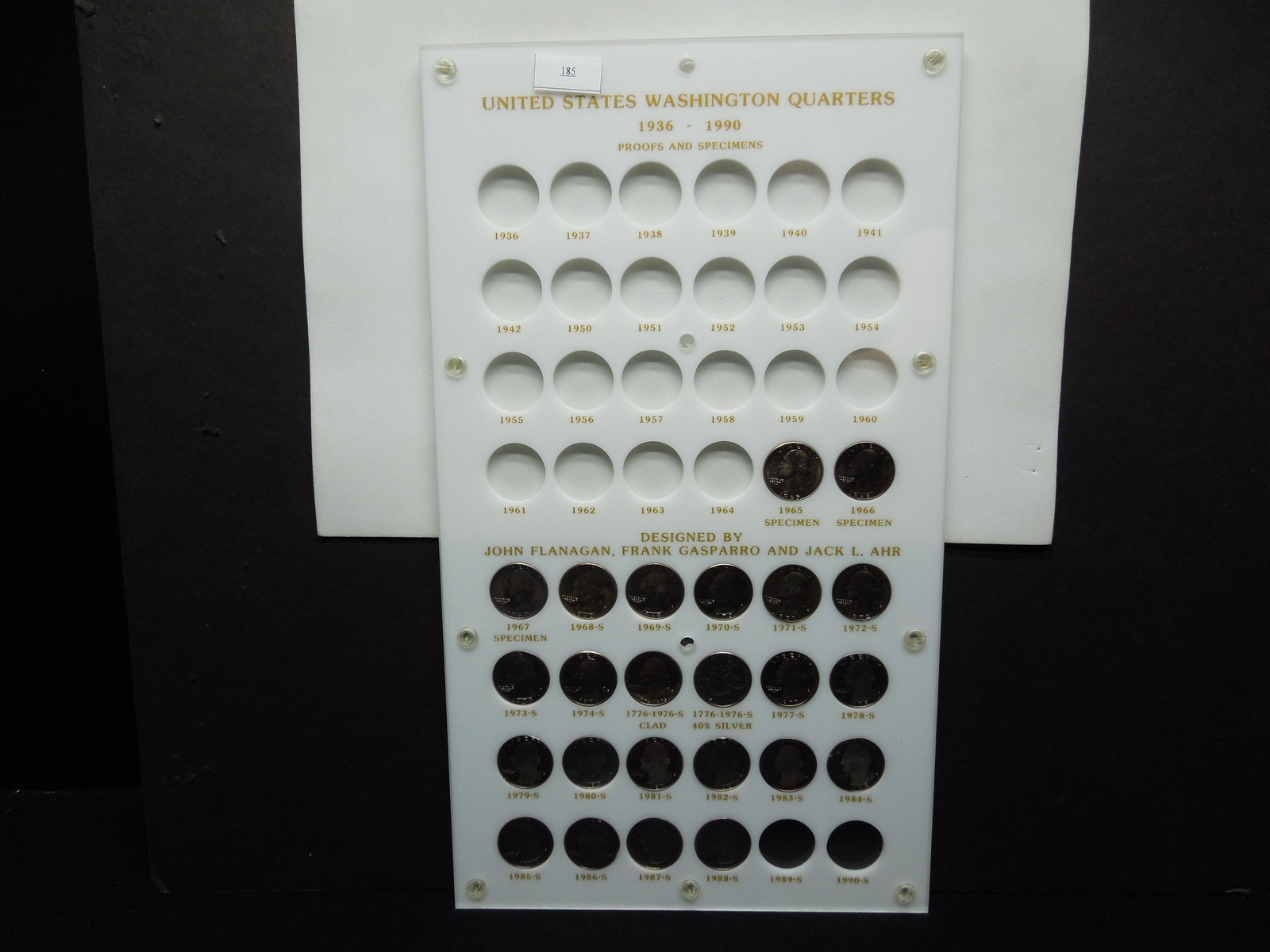 1965-88  SMS Proof Washington Quarter Set In Capital (1 of 6)