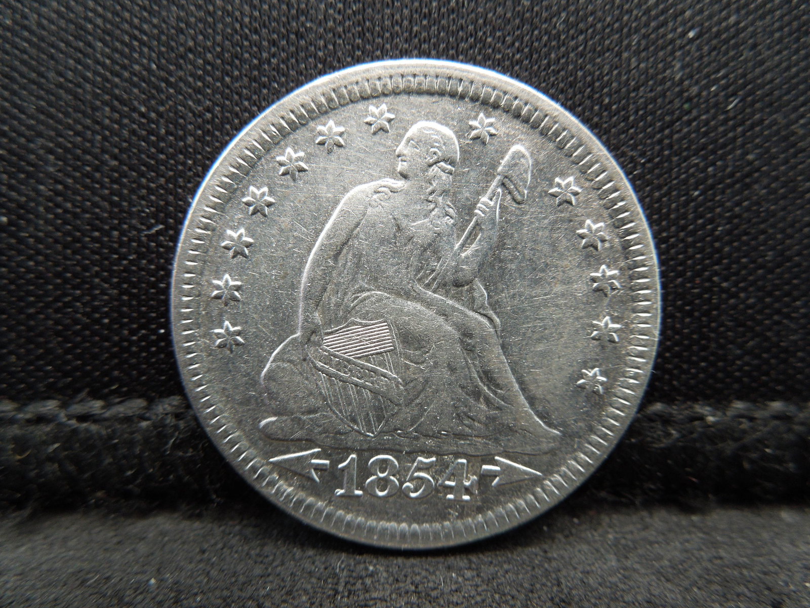 1854 Arrows Seated Quarter Great Details Better Date (1 of 2)