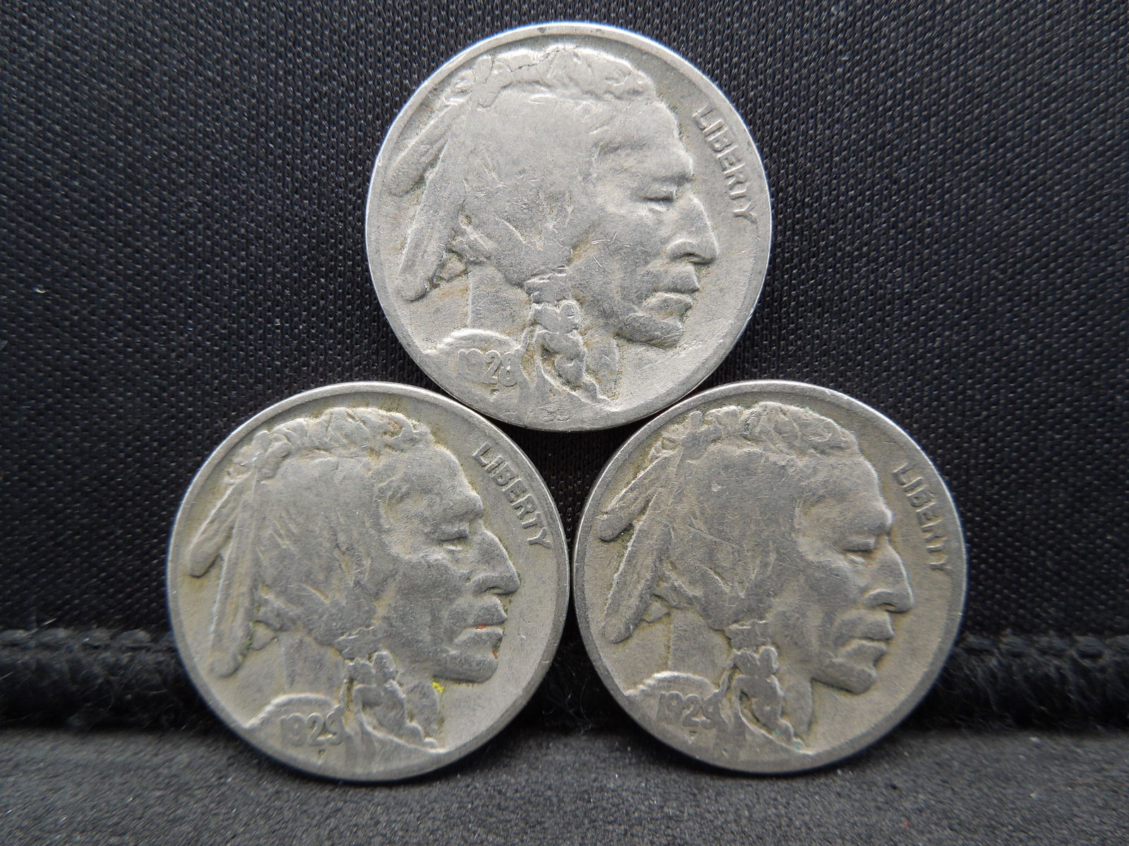 1929-P 1928-D 1929-S Full Date Buffalo Nickels. (1 of 2)