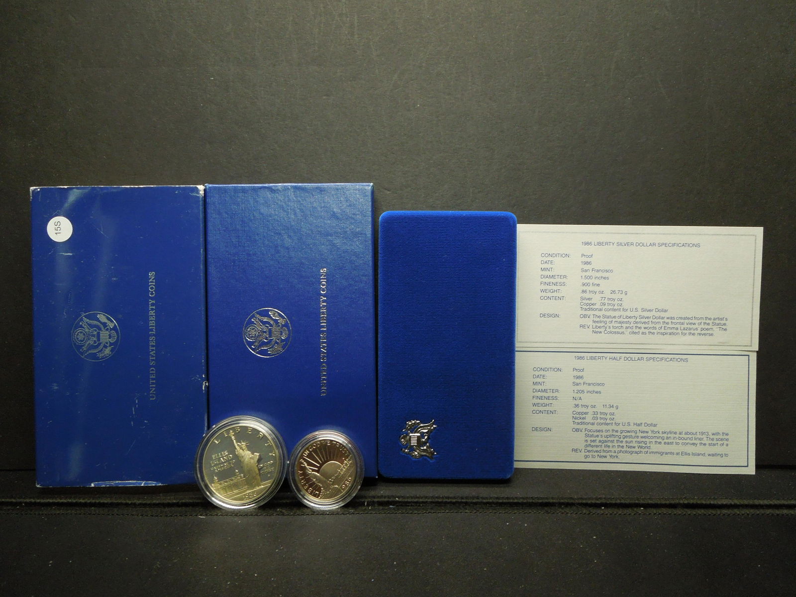 1986 Statue of Liberty proof dollar and half (1 of 5)