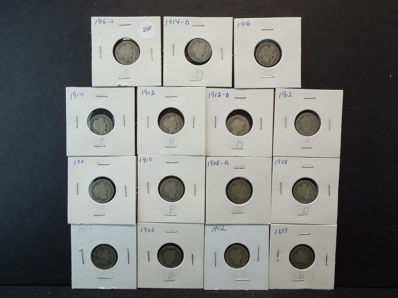 1899-1916s 15 different Barber dimes (1 of 11)