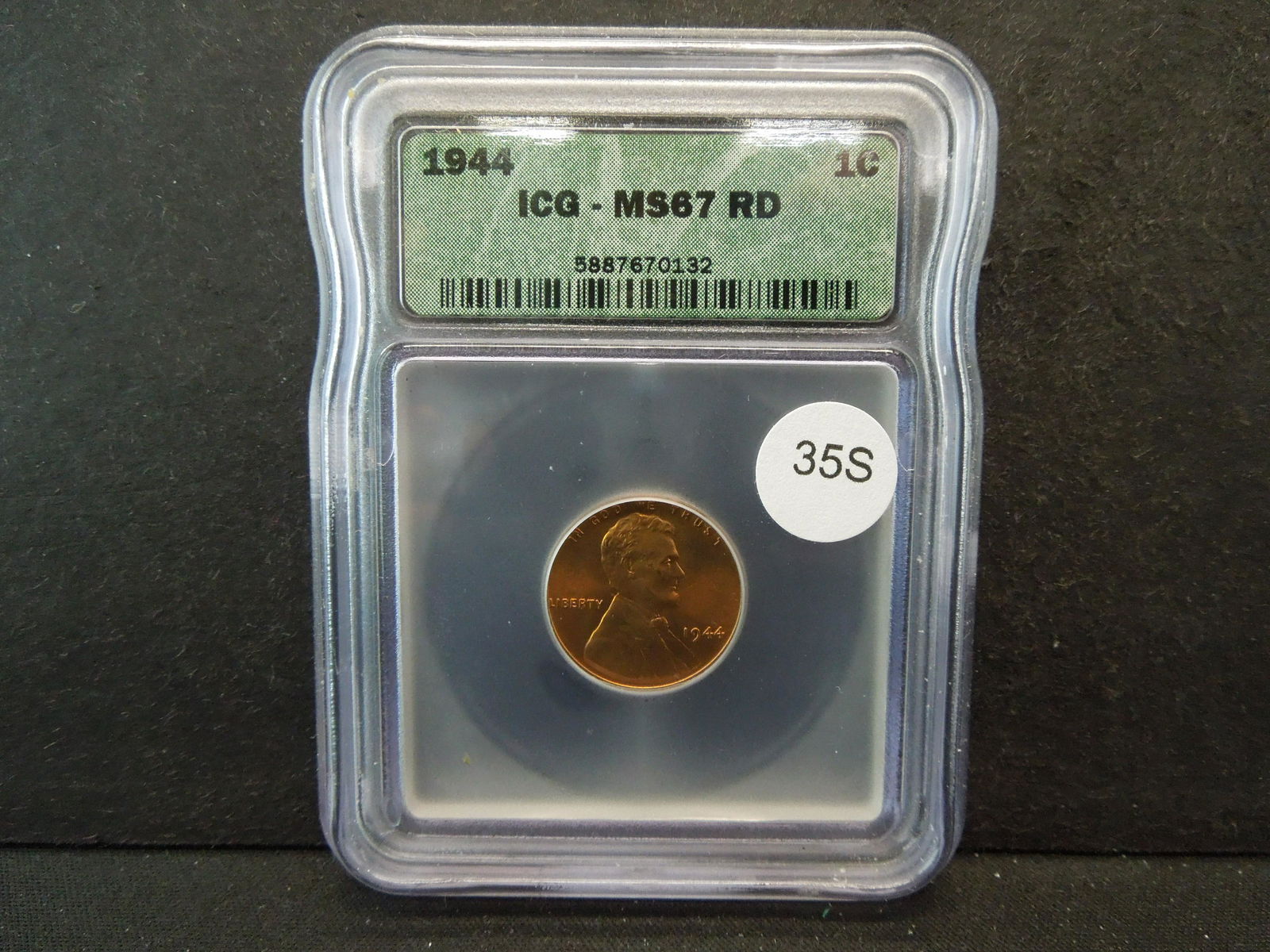 1944 Lincoln cent ICG MS67RD (1 of 4)