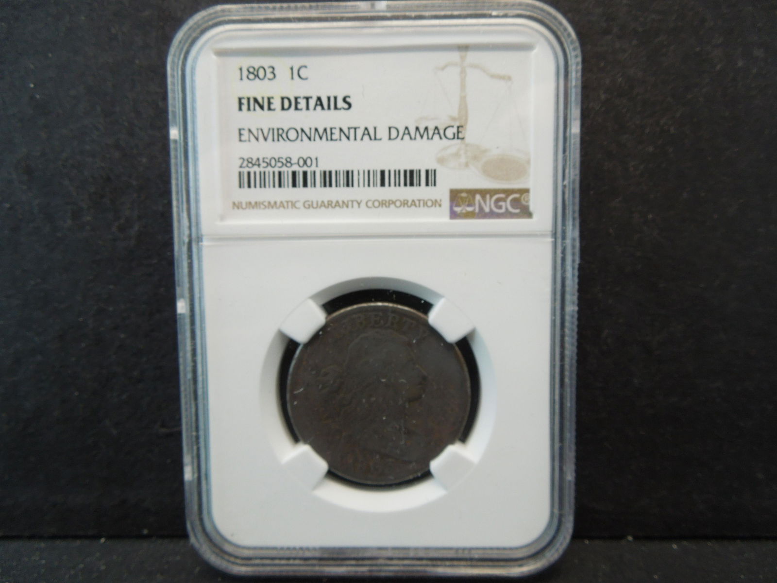 NGC Graded Fine Details 1803 Draped Bust Cent (1 of 4)