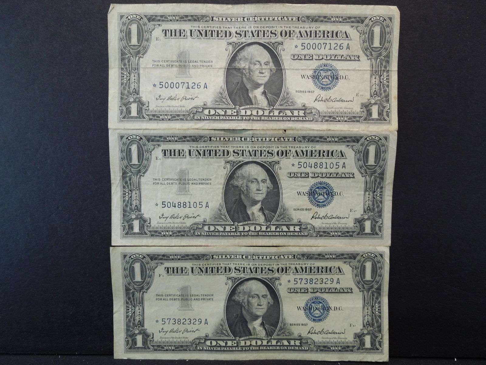 3   1957 STAR NOTE SILVER CERTIFICATES (1 of 5)