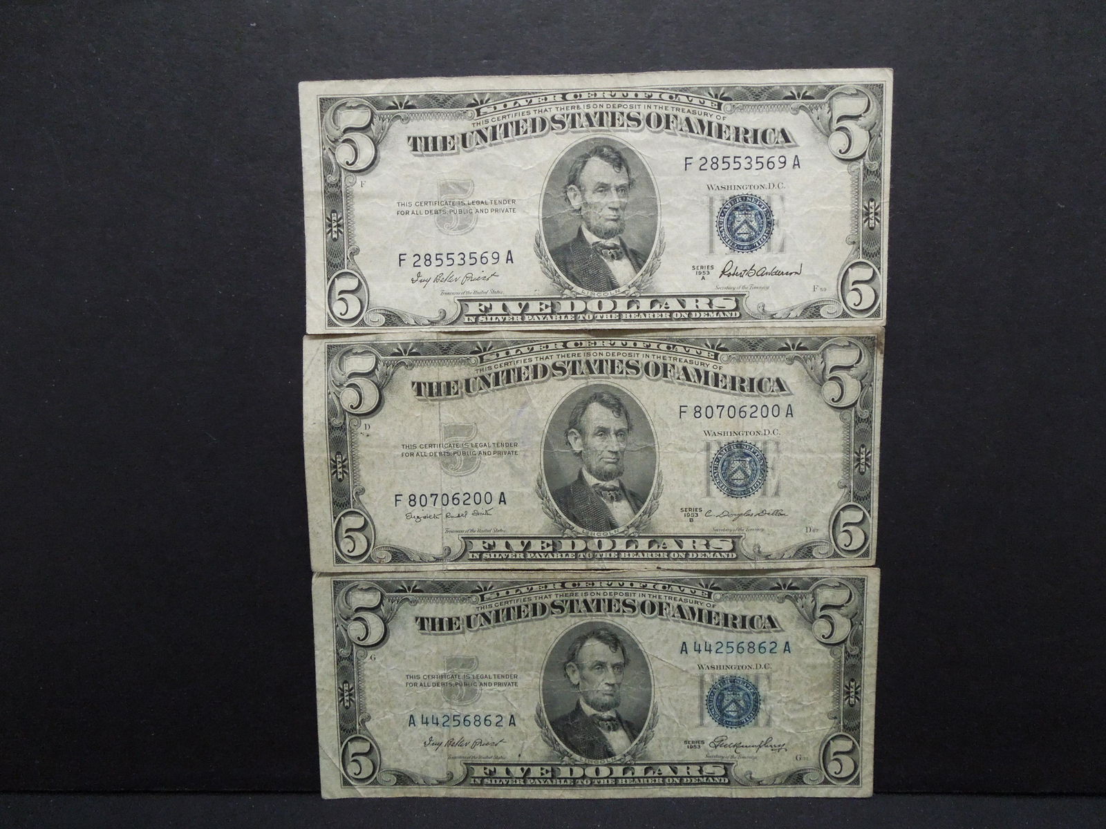 1953. 1953 A, 1953 B Five Dollar Silver Certificate (1 of 5)