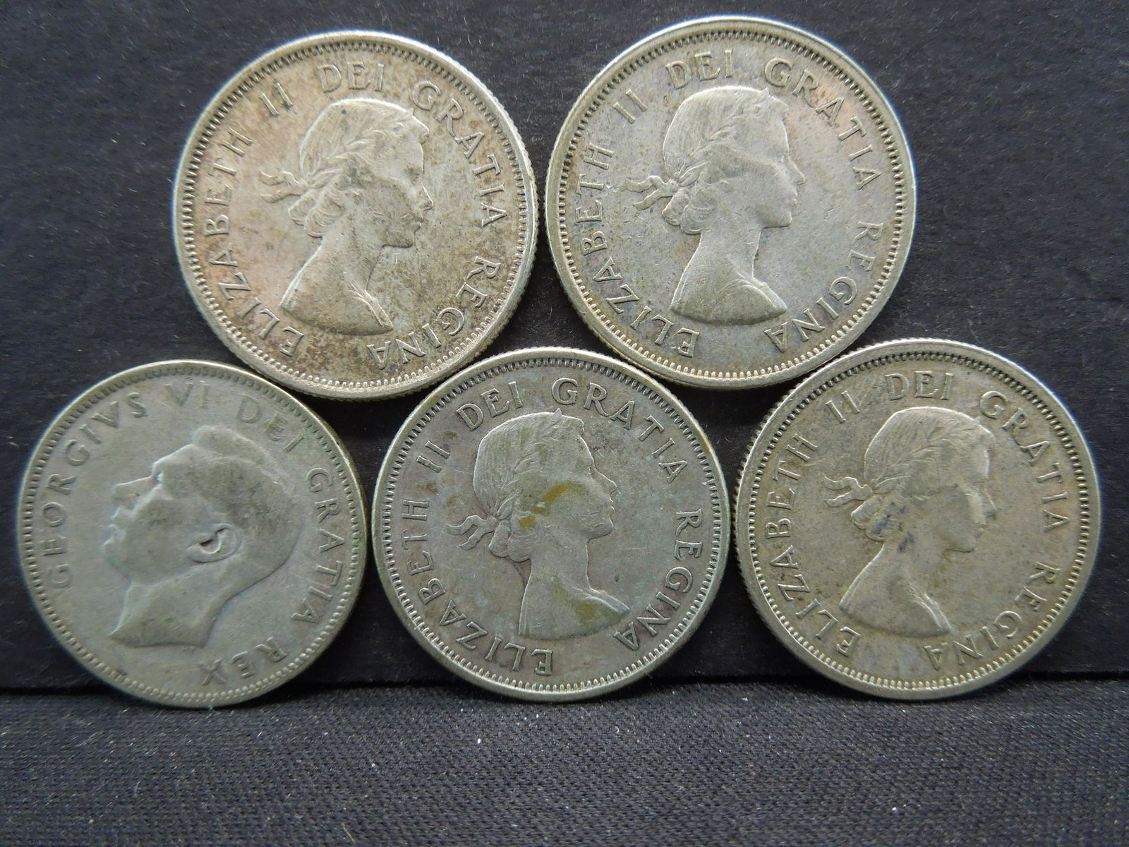 (5) 80% Silver Canada Quarters (1 of 2)