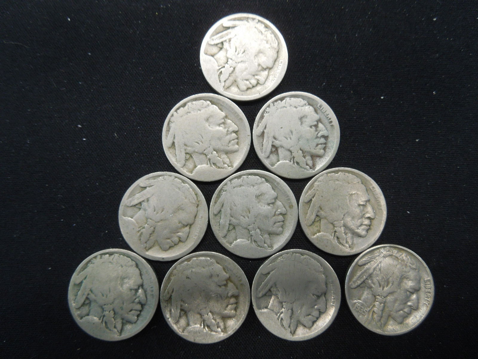 1935, (9) No Date, Buffalo Nickels (1 of 2)