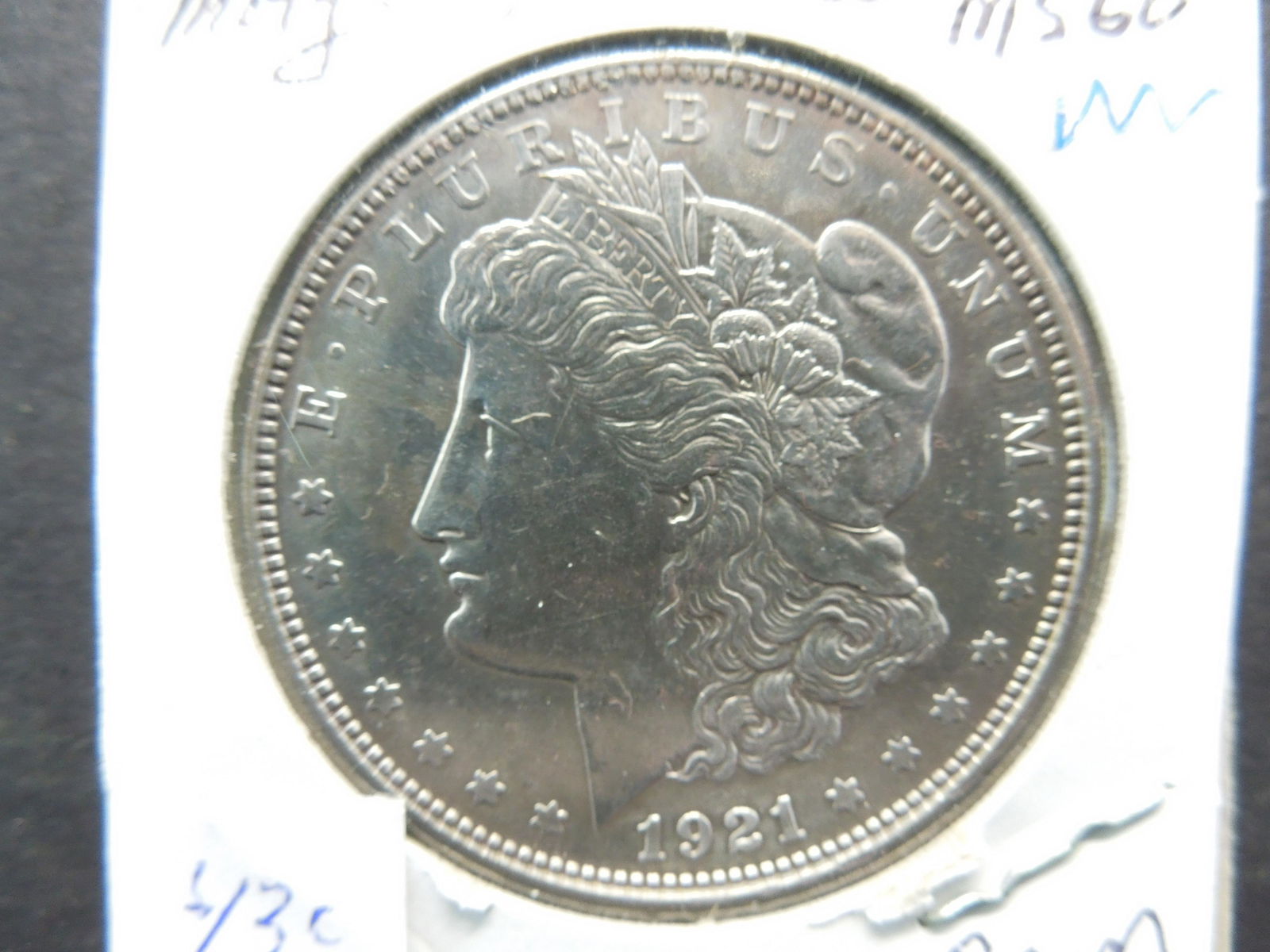 1921-D (UNC) MORGAN SILVER (90%) DOLLAR (1 of 3)